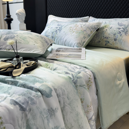 91家纺网 家纺一手货源 找家纺 （总）芊寻家居 2025新款50支天丝数码麻绳款夏被四件套