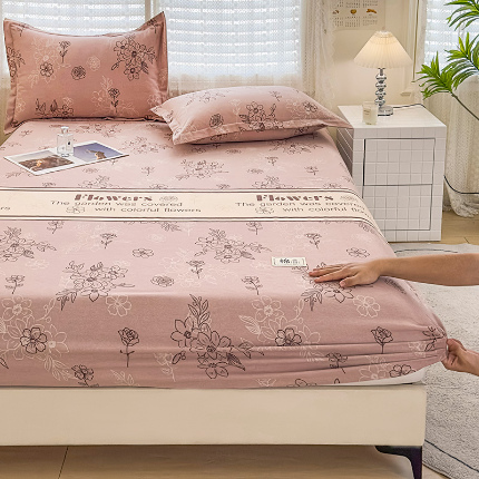 91家纺网 家纺一手货源 找家纺 （总）丝芙妮家居（原乐视家纺） 2025春夏新款全棉纯棉混纺云糯棉双层纱单床笠 床笠单件