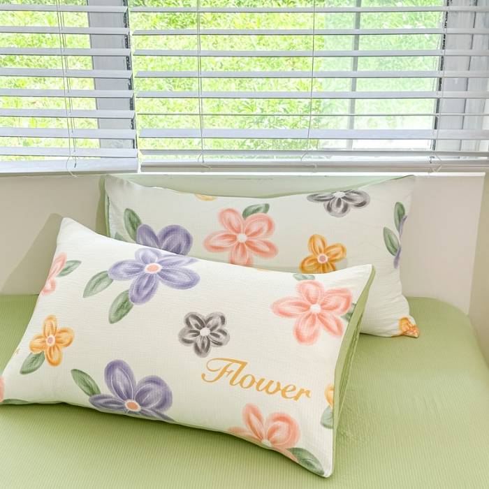 91家纺网 家纺一手货源 找家纺 （总）蒂凡秀家纺 2025新款A类有氧水洗泡泡棉印花四套皱皱纱泡芙棉四件套