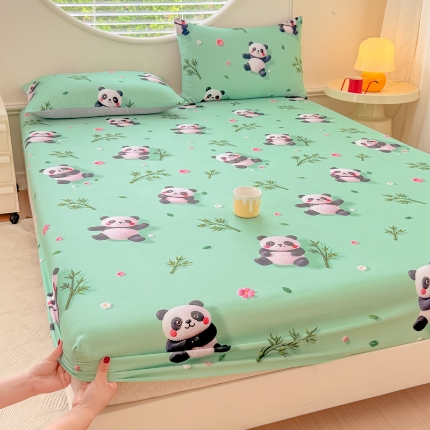 91家纺网 家纺一手货源 找家纺 （总）2025新款5D专版数码印花凉感磨毛单床笠 床笠三件套