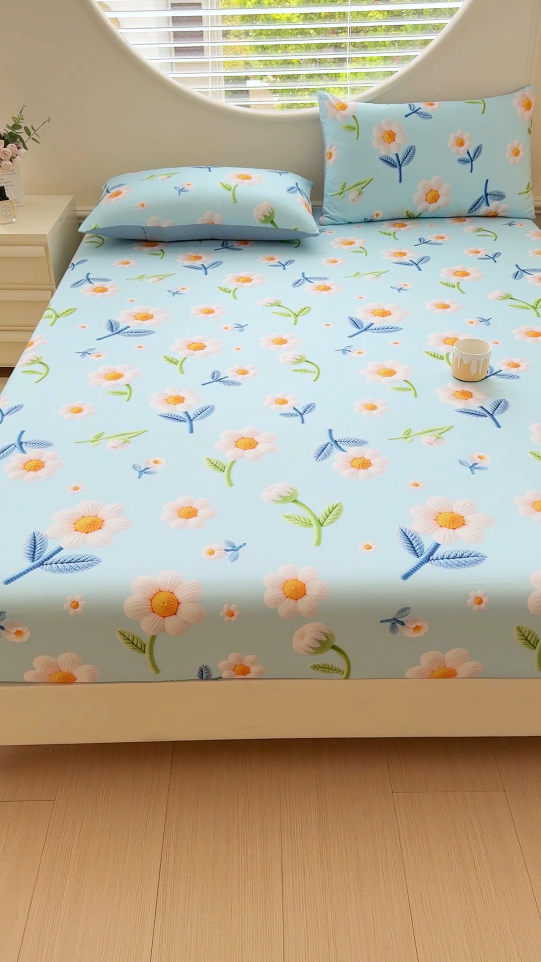 91家纺网 家纺一手货源 找家纺 （总）2025新款5D专版数码印花凉感磨毛单床笠 床笠三件套