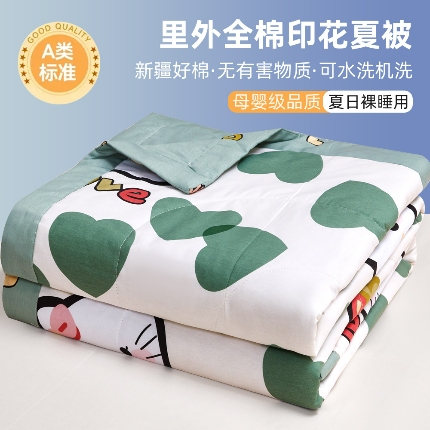 91家纺网 家纺一手货源 找家纺 （总）尊妙被业2025新款全棉夏被纯棉印花空调被