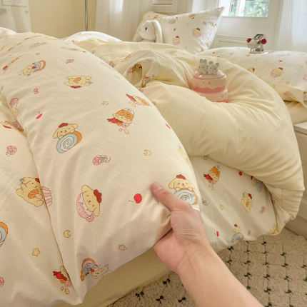 91家纺网 家纺一手货源 找家纺 （总）海岛哥哥 2025新款高克重木棉提花双层纱四件套-风格二