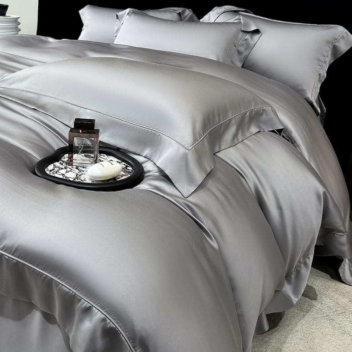 91家纺网 家纺一手货源 找家纺 （总）【兰精公司授权】星蕴家纺 2025新款奥地利兰精天丝莱赛尔纯色埋绳款四件套-莱恩