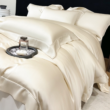 91家纺网 家纺一手货源 找家纺 （总）【兰精公司授权】星蕴家纺 2025新款奥地利兰精天丝莱赛尔纯色埋绳款四件套-莱恩