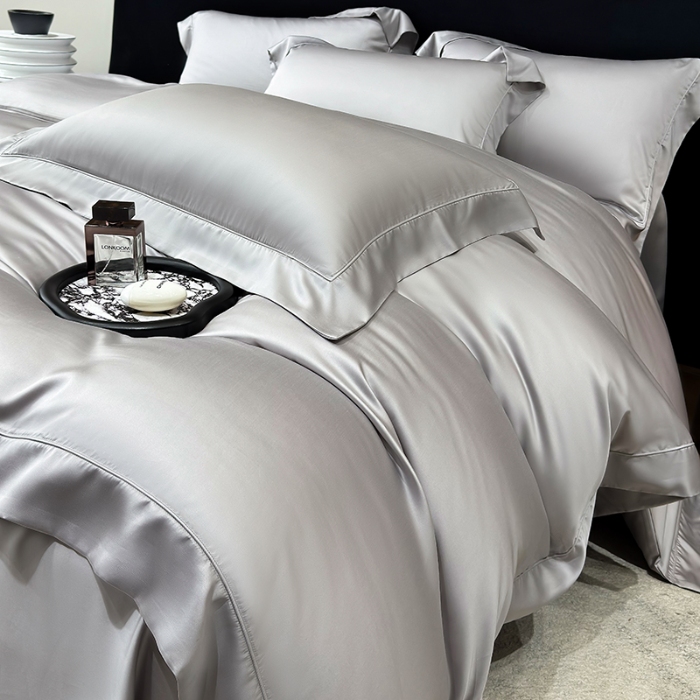 91家纺网 家纺一手货源 找家纺 （总）【兰精公司授权】星蕴家纺 2025新款奥地利兰精天丝莱赛尔纯色埋绳款四件套-莱恩