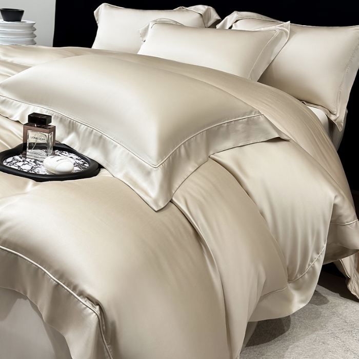 91家纺网 家纺一手货源 找家纺 （总）【兰精公司授权】星蕴家纺 2025新款奥地利兰精天丝莱赛尔纯色埋绳款四件套-莱恩