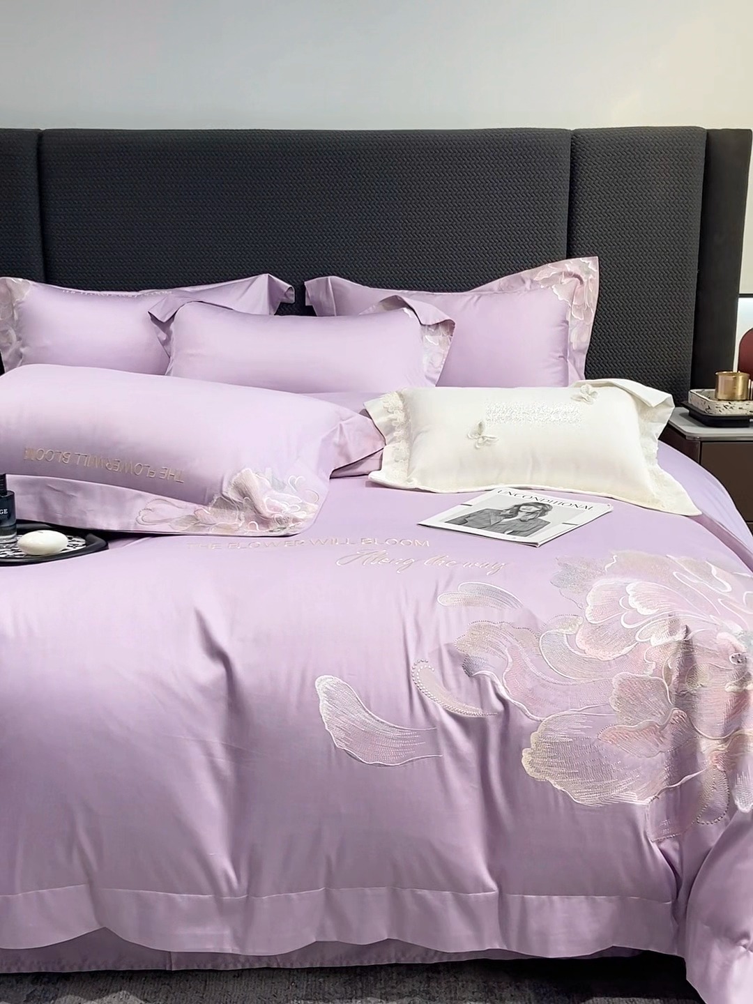 91家纺网 家纺一手货源 找家纺 （总）星蕴家纺 2025新款澳棉纯棉正宗长绒棉刺绣四件套-绽放