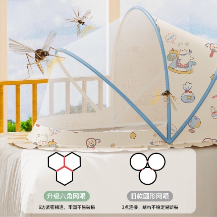 （總）嬰兒蚊帳罩可折疊寶寶蒙古包蚊帳兒童床遮光防蚊免安裝全罩式 批發可咨詢報價