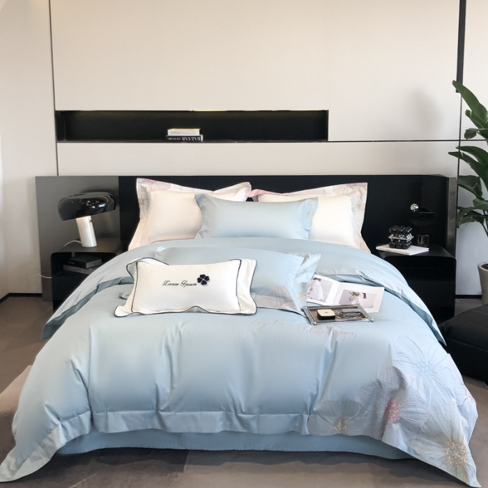 91家纺网 家纺一手货源 找家纺 （总）2025新款新款全棉刺绣四件套-绚丽【高档礼盒包装】