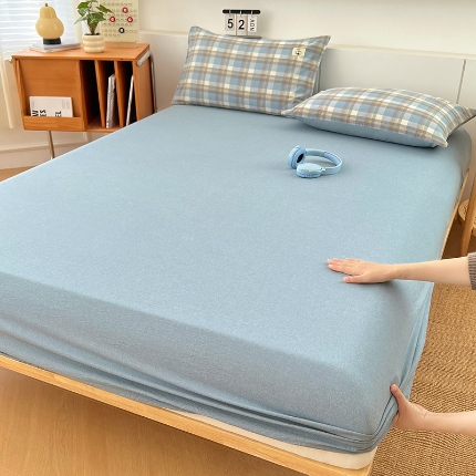 91家纺网 家纺一手货源 找家纺 （总）2025新款全棉色织水洗棉床笠单件防滑套四季通用