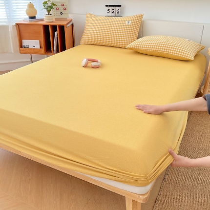 91家纺网 家纺一手货源 找家纺 （总）2025新款全棉色织水洗棉床笠单件防滑套四季通用