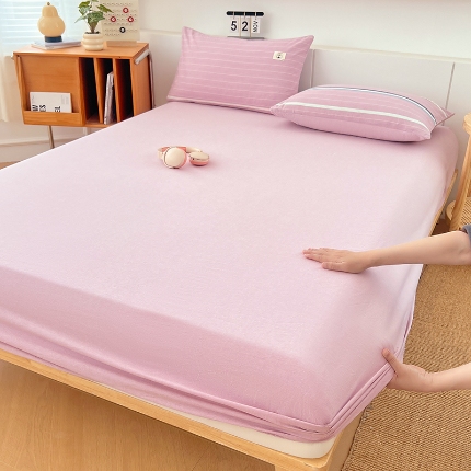 91家纺网 家纺一手货源 找家纺 （总）2025新款全棉色织水洗棉床笠单件防滑套四季通用