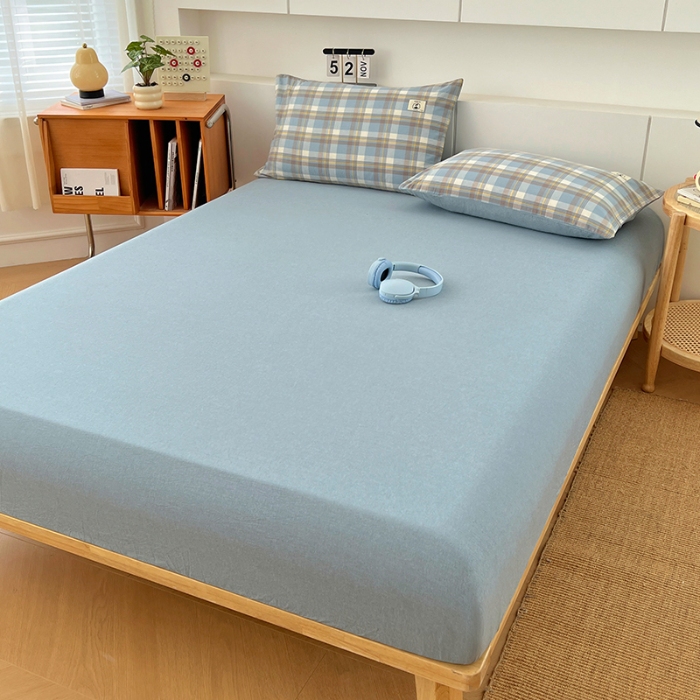 91家纺网 家纺一手货源 找家纺 （总）2025新款全棉色织水洗棉床笠单件防滑套四季通用