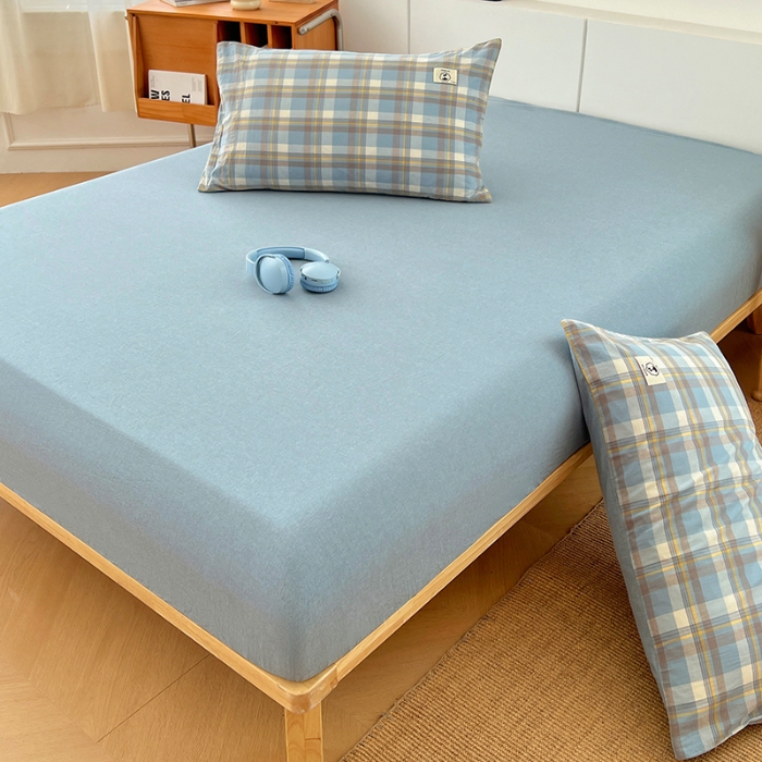 91家纺网 家纺一手货源 找家纺 （总）2025新款全棉色织水洗棉床笠单件防滑套四季通用