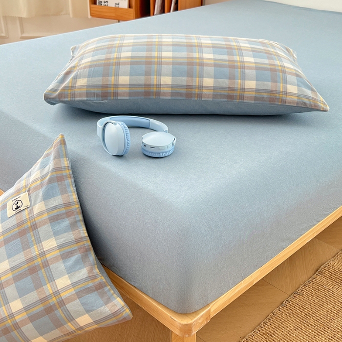 91家纺网 家纺一手货源 找家纺 （总）2025新款全棉色织水洗棉床笠单件防滑套四季通用