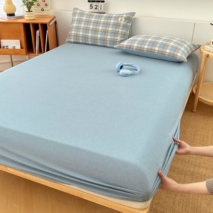 91家纺网 家纺一手货源 找家纺 （总）2025新款全棉色织水洗棉床笠单件防滑套四季通用