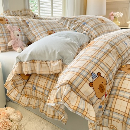 （总） 2025新款韩版花边云朵棉四件套