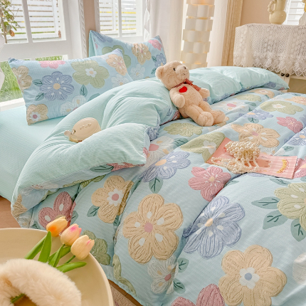 91家纺网 家纺一手货源 找家纺 （总）壹号库 2025新款A类提花有氧彩竺绵四件套