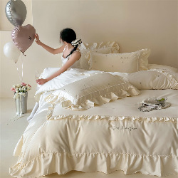 91家纺网 家纺一手货源 找家纺 （总）红番天家居馆 2025新款全棉纯棉贡缎长绒棉法式刺绣花边四件套-蝶梦,蝶梦-浅香槟,蝶梦-星辰灰,蝶梦-奶油芝芝