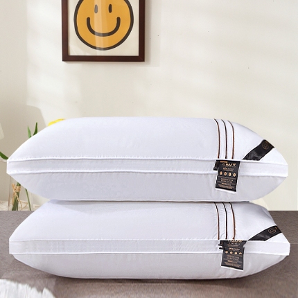 91家纺网 家纺一手货源 找家纺 兴丝露枕芯 英伦全棉羽丝绒枕芯 双边立体枕芯 成人枕头 全棉枕芯