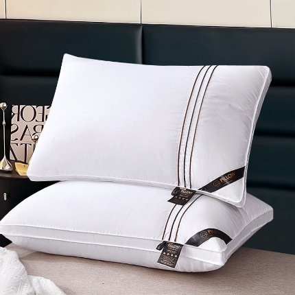 兴丝露枕芯 英伦全棉羽丝绒枕芯 双边立体枕芯 成人枕头 全棉枕芯