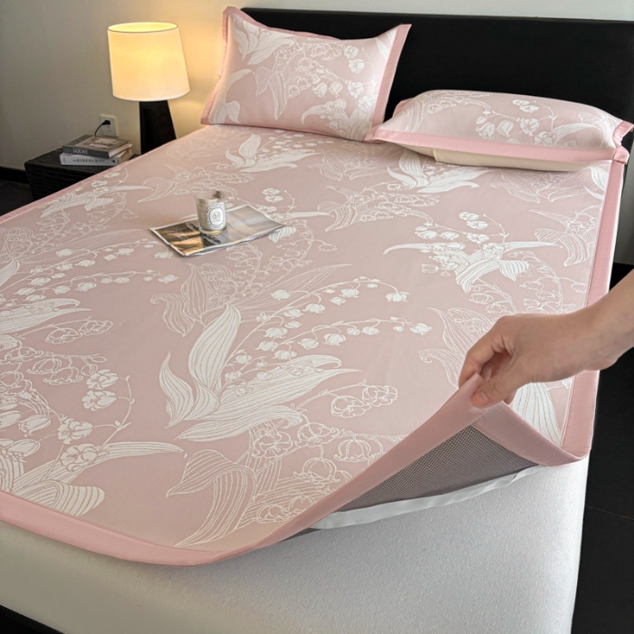 91家纺网 家纺一手货源 找家纺 （总）2025新款A类PE提花凉席-蕙质兰心