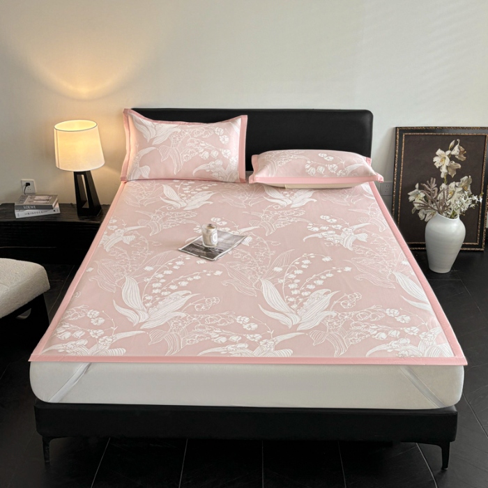 91家纺网 家纺一手货源 找家纺 （总）2025新款A类PE提花凉席-蕙质兰心