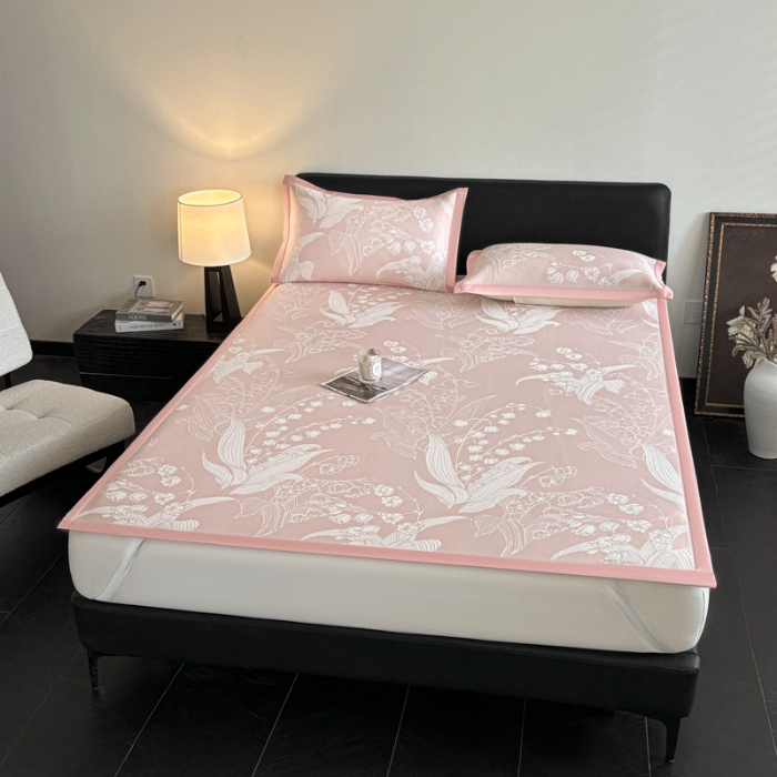 91家纺网 家纺一手货源 找家纺 （总）2025新款A类PE提花凉席-蕙质兰心