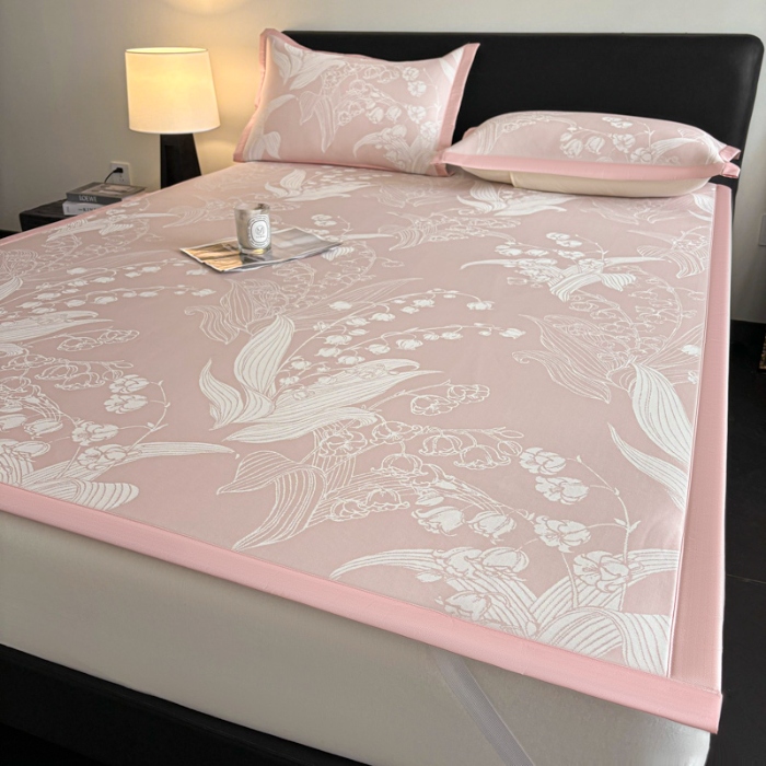 91家纺网 家纺一手货源 找家纺 （总）2025新款A类PE提花凉席-蕙质兰心