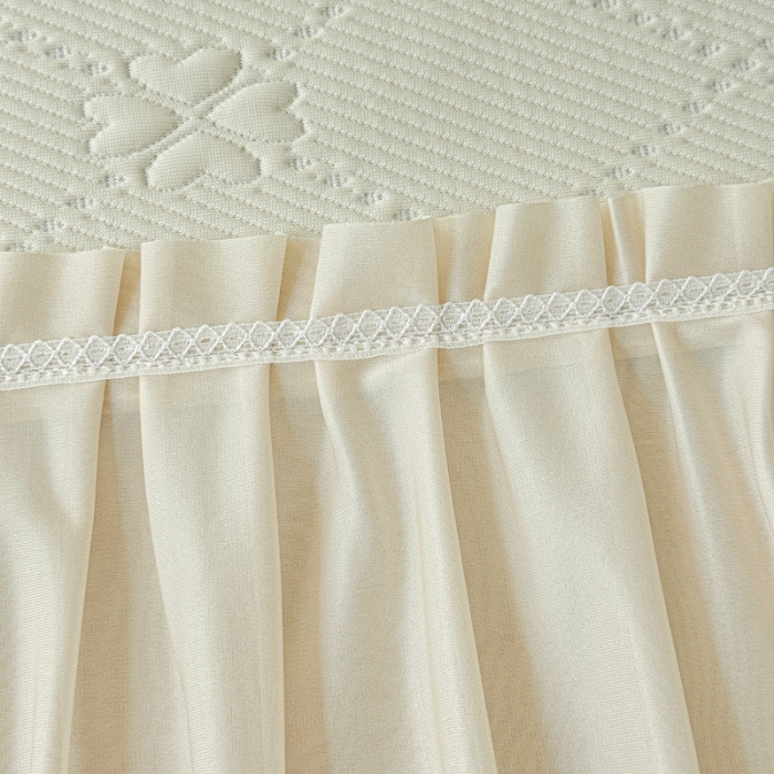 91家纺网 家纺一手货源 找家纺 苏米娜家纺2025春夏新款单凉席三件套PE中分子凉席床盖款三件套乙纶冰豆豆凉席三件套 四叶草-奶白