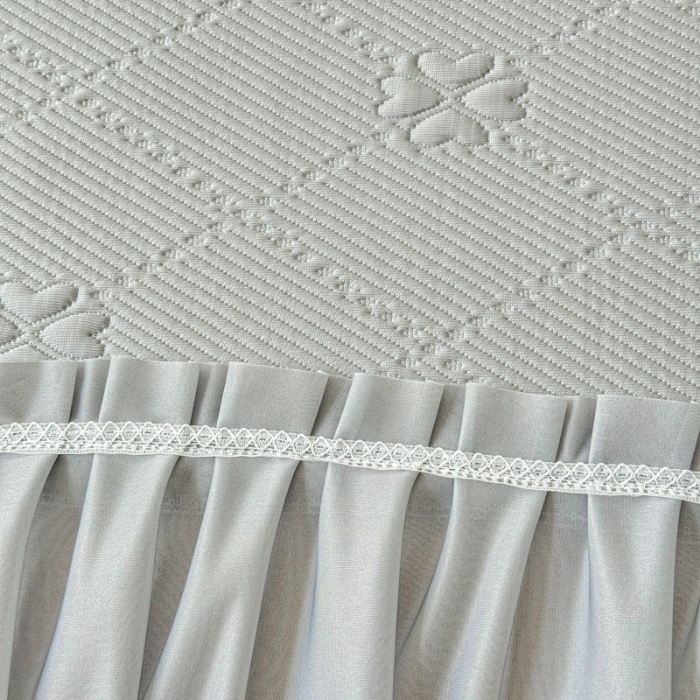 91家纺网 家纺一手货源 找家纺 苏米娜家纺2025春夏新款单凉席三件套PE中分子凉席床盖款三件套乙纶冰豆豆凉席三件套 四叶草-浅灰