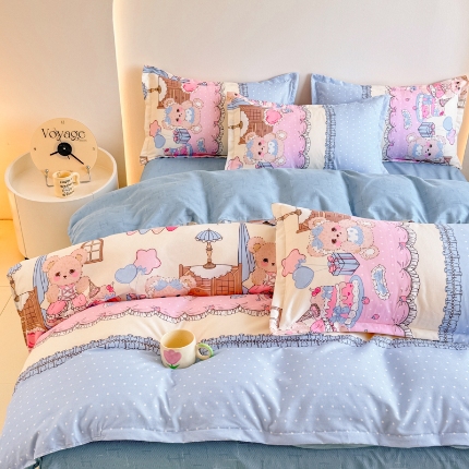 91家纺网 家纺一手货源 找家纺 （总）新品磨毛四件套植物羊绒床品套件单被套四件套床单款床笠款套件四季款