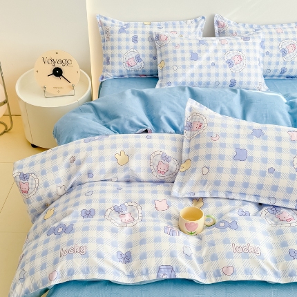 91家纺网 家纺一手货源 找家纺 （总）新品磨毛四件套植物羊绒床品套件单被套四件套床单款床笠款套件四季款