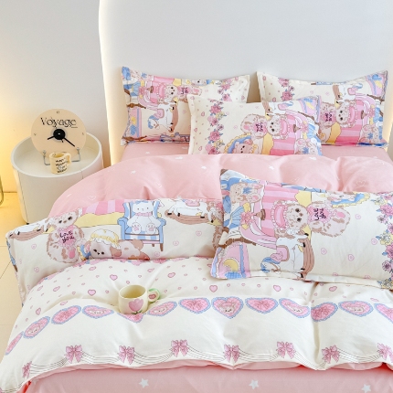 91家纺网 家纺一手货源 找家纺 （总）新品磨毛四件套植物羊绒床品套件单被套四件套床单款床笠款套件四季款