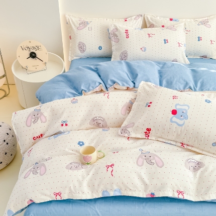 91家纺网 家纺一手货源 找家纺 （总）新品磨毛四件套植物羊绒床品套件单被套四件套床单款床笠款套件四季款