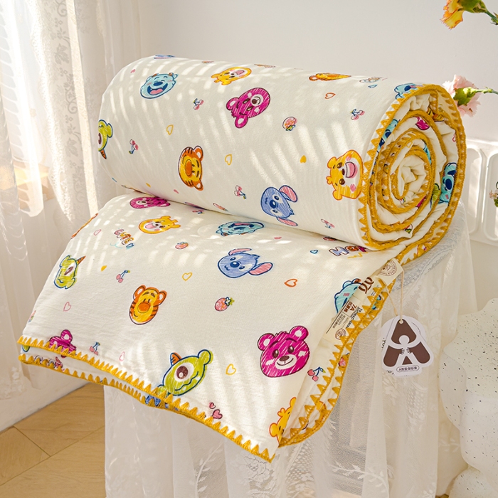 91家纺网 家纺一手货源 找家纺 （总）星巴k家纺 2025新款贝壳绣三角针花边工艺款贝壳边夏被夏凉被空调被四件套【可提供买家秀】