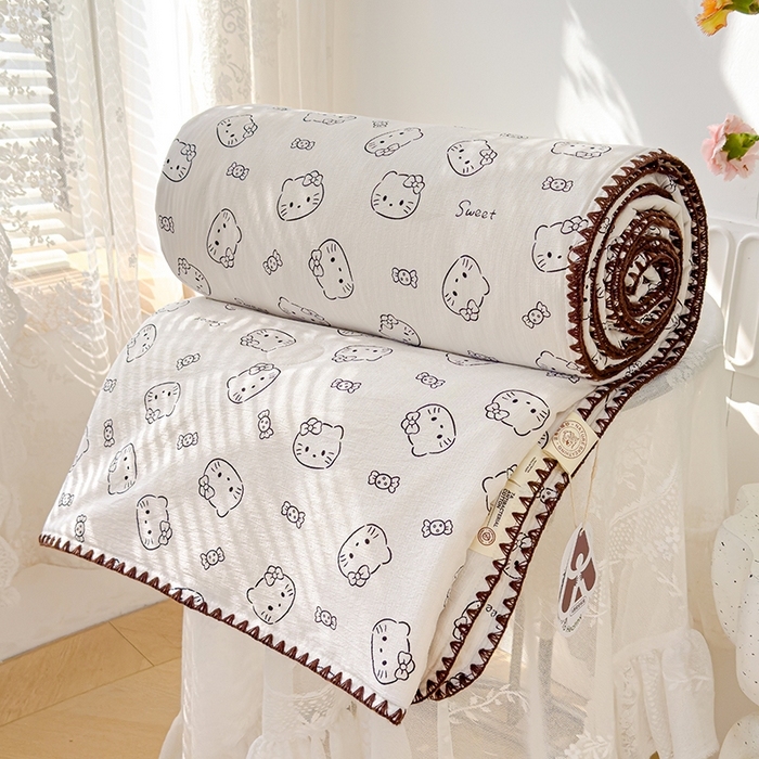 91家纺网 家纺一手货源 找家纺 （总）星巴k家纺 2025新款贝壳绣三角针花边工艺款贝壳边夏被夏凉被空调被四件套【可提供买家秀】