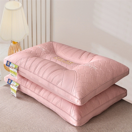 91家纺网 家纺一手货源 找家纺  全棉羽丝枕 绣花枕 护颈枕 成人立体双边枕头