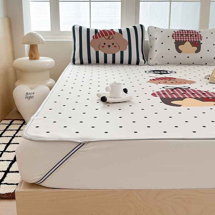 91家纺网 家纺一手货源 找家纺 （总）RYB红黄兰 2025新款INS原创超萌卡通大版碳光冰丝凉席三明治空调席三件套席子