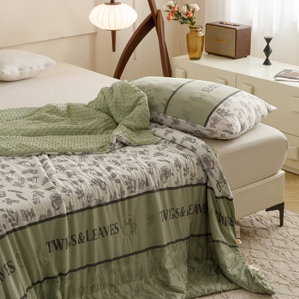 91家纺网 家纺一手货源 找家纺 （总）绒梦里2025A类高克重有氨印花凉感冰豆豆夏被直播爆款儿童学生夏凉被空调被