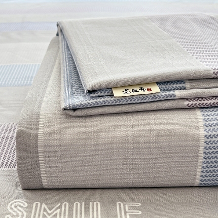 91家纺网 家纺一手货源 找家纺 （总）（有买家秀）2025夏季新款原棉缎条老粗布三件套加厚单床单枕套吸汗透气凉席