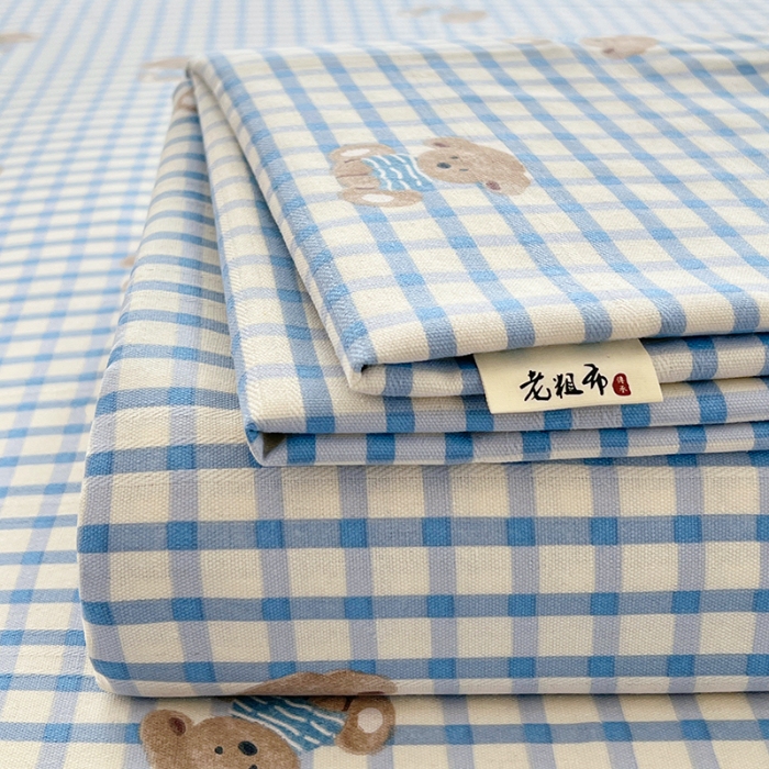 91家纺网 家纺一手货源 找家纺 （总）（有买家秀）2025夏季新款原棉缎条老粗布三件套加厚单床单枕套吸汗透气凉席