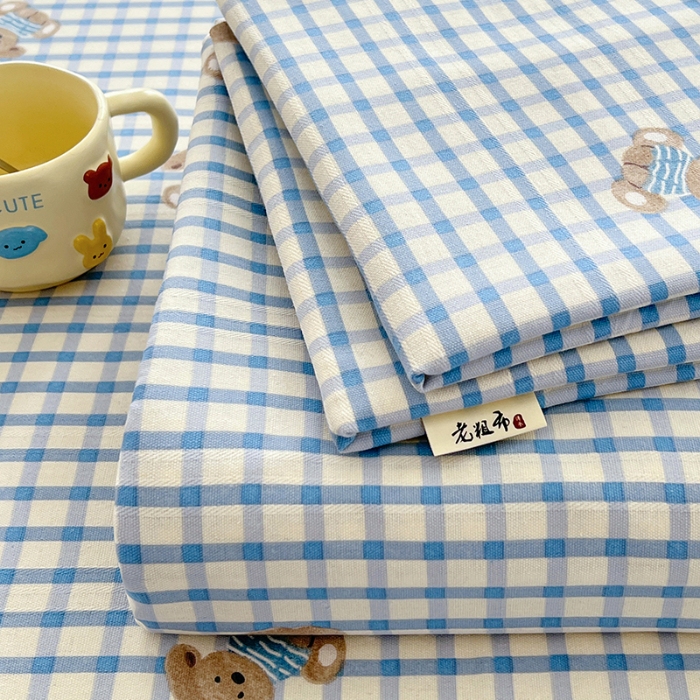 91家纺网 家纺一手货源 找家纺 （总）（有买家秀）2025夏季新款原棉缎条老粗布三件套加厚单床单枕套吸汗透气凉席