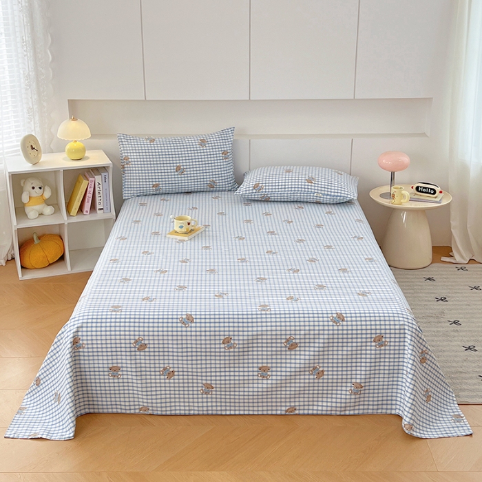 91家纺网 家纺一手货源 找家纺 （总）（有买家秀）2025夏季新款原棉缎条老粗布三件套加厚单床单枕套吸汗透气凉席