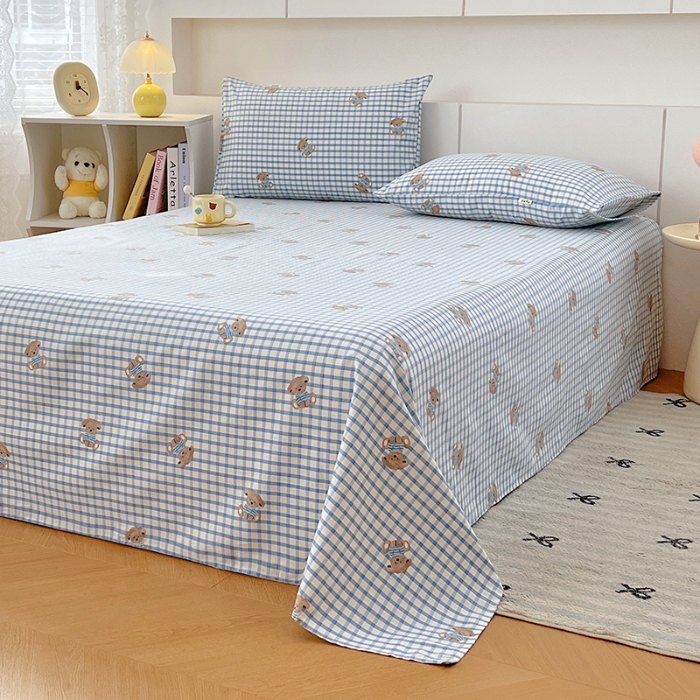 91家纺网 家纺一手货源 找家纺 （总）（有买家秀）2025夏季新款原棉缎条老粗布三件套加厚单床单枕套吸汗透气凉席