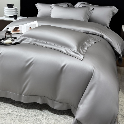 91家纺网 家纺一手货源 找家纺 （总）【兰精公司授权】星蕴家纺 2025新款奥地利兰精天丝莱赛尔纯色埋绳款四件套-莱恩