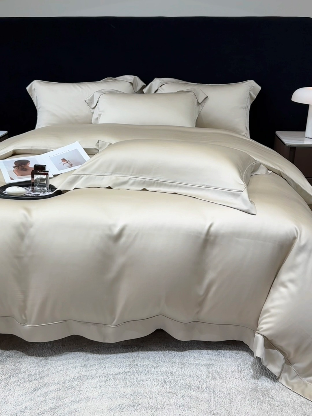 91家纺网 家纺一手货源 找家纺 （总）【兰精公司授权】星蕴家纺 2025新款奥地利兰精天丝莱赛尔纯色埋绳款四件套-莱恩