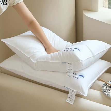 91家纺网 家纺一手货源 找家纺 （总）2025新款 全棉星级酒店羽丝绒枕芯枕头 高弹护颈羽丝枕头日式酒店枕芯
