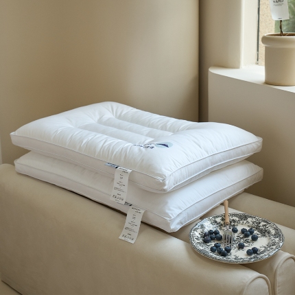 91家纺网 家纺一手货源 找家纺 （总）2025新款 全棉星级酒店羽丝绒枕芯枕头 高弹护颈羽丝枕头日式酒店枕芯